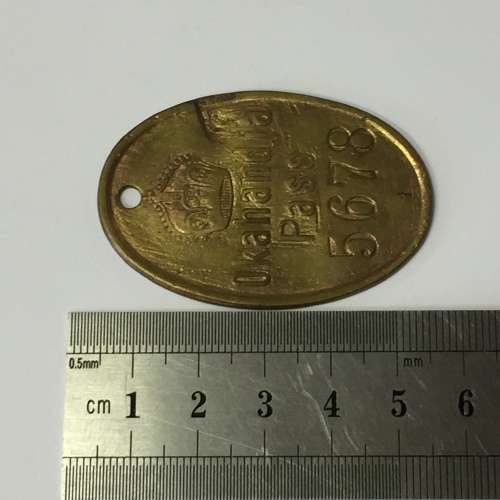 GSWA Okahandja Native pass with number 1 stamp below number - # 5678