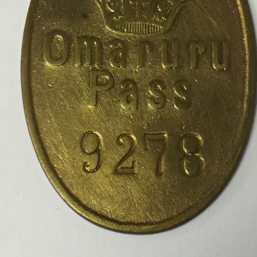 1907 GSWA Omaruru native pass token # 9278