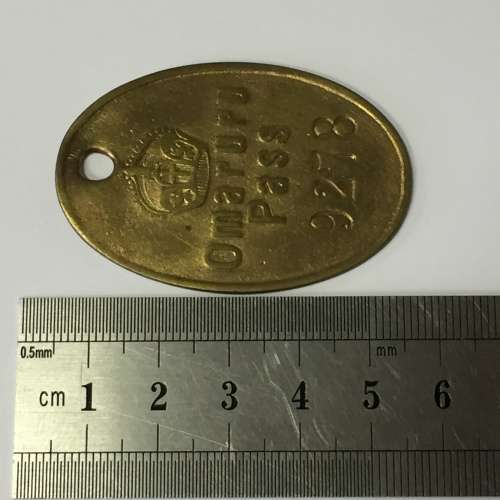 1907 GSWA Omaruru native pass token # 9278