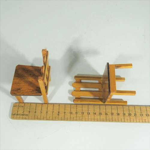 Vintage doll's furniture - Table with 4 chairs