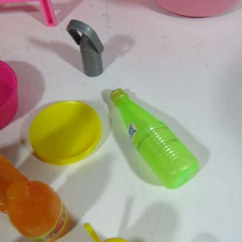 Vintage doll's furniture - Gas braai, Side table, Outdoor table, 2 loungers, cat's bed, bath, shower