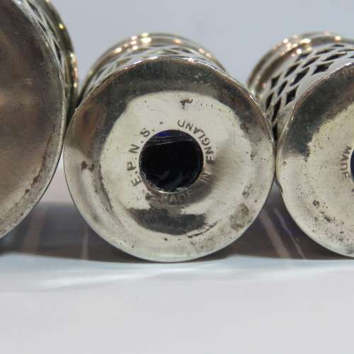 Vintage silverplated condiment set - No tray