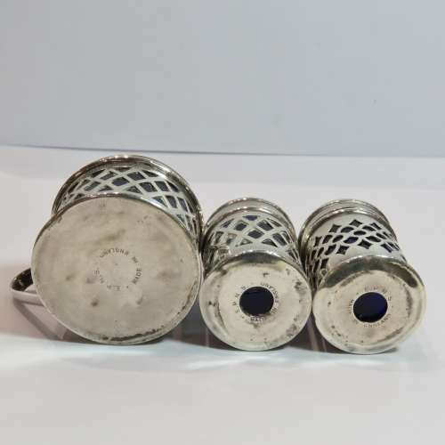 Vintage silverplated condiment set - No tray