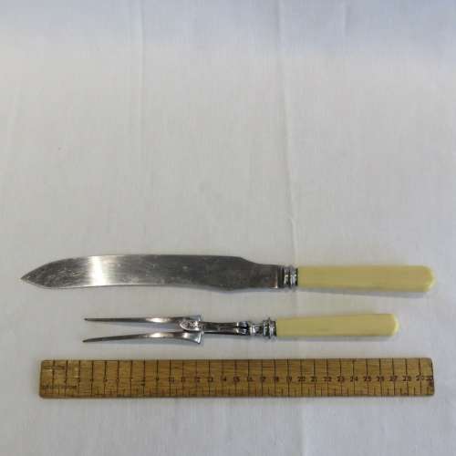 Vintage Joseph Rodgers carving knife and fork set