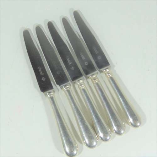 Lot of 5 Christofle knifes with silverplated handles - Excellent