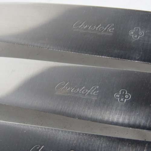 Lot of 5 Christofle knifes with silverplated handles - Excellent