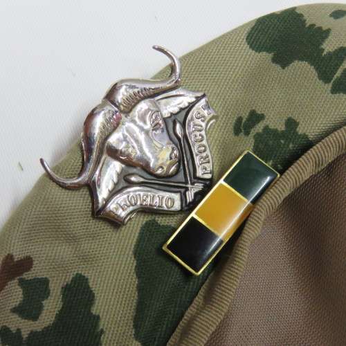 SADF 32 Battalion camo beret with badge and balkie -  Size: 56