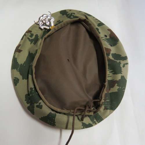 SADF 32 Battalion camo beret with badge and balkie -  Size: 56