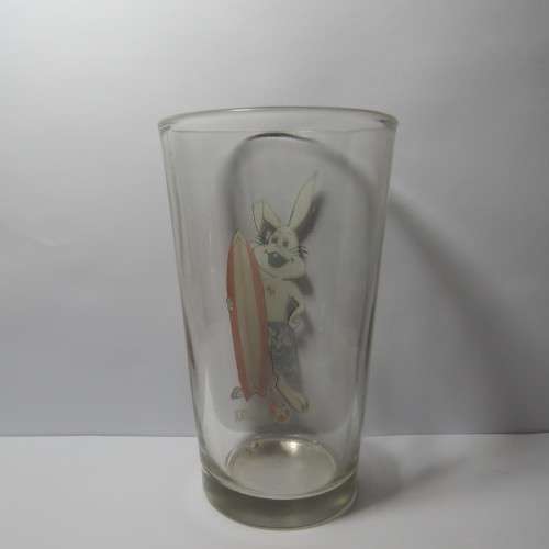 Vintage Caltex white rabbit collectable glass