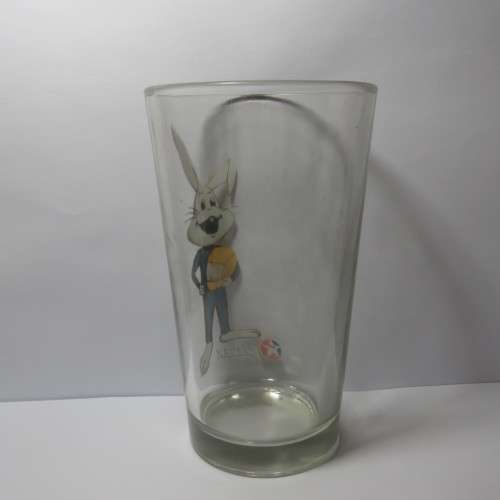 Vintage Caltex white rabbit collectable glass