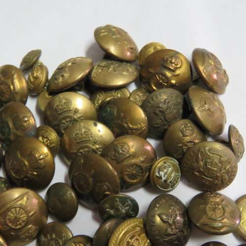 Lot of 58 military buttons