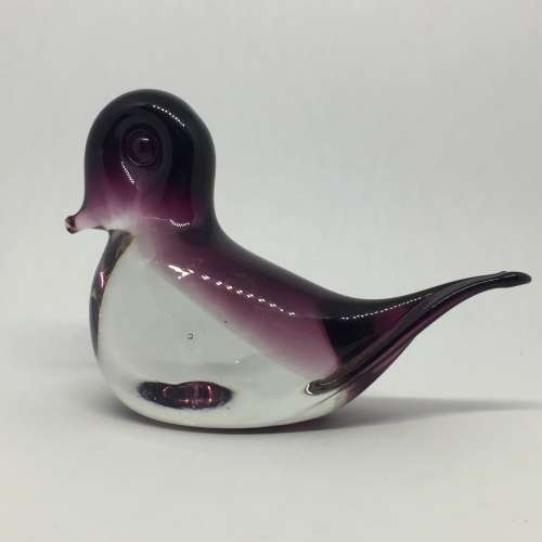 German handmade stained glass bird figurine