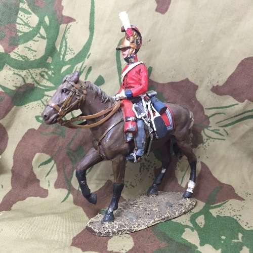DelPrado 1815 Great Britain 1st Life Guard officer on horse lead soldier
