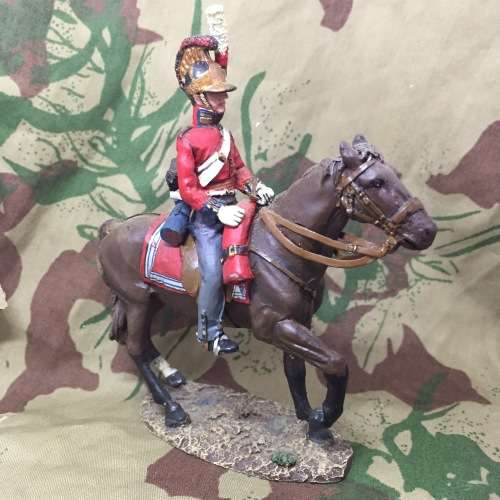 DelPrado 1815 Great Britain 1st Life Guard officer on horse lead soldier