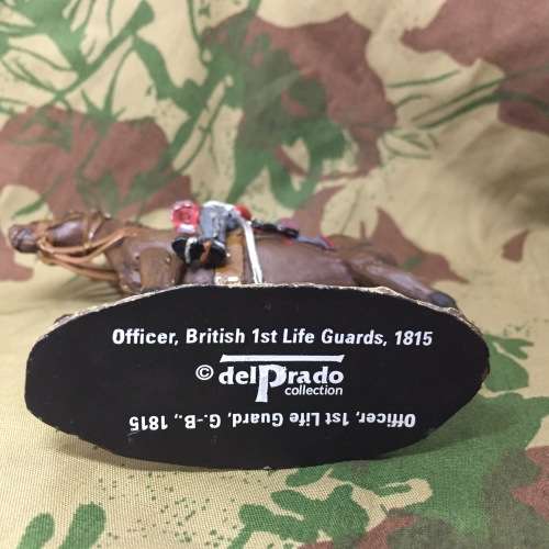 DelPrado 1815 Great Britain 1st Life Guard officer on horse lead soldier