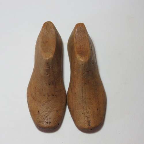 Pair of antique shoe forms for toddler shoes