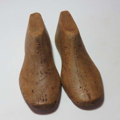 Pair of antique shoe forms for toddler shoes