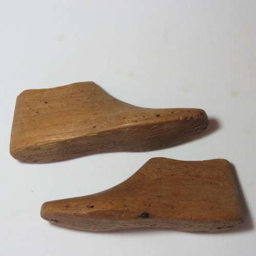 Pair of antique shoe forms for toddler shoes