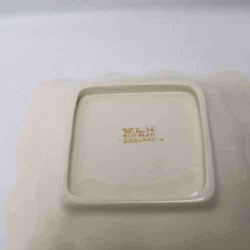 1953 Queen Elizabeth II coronation square dish - W.R.M Burslem England