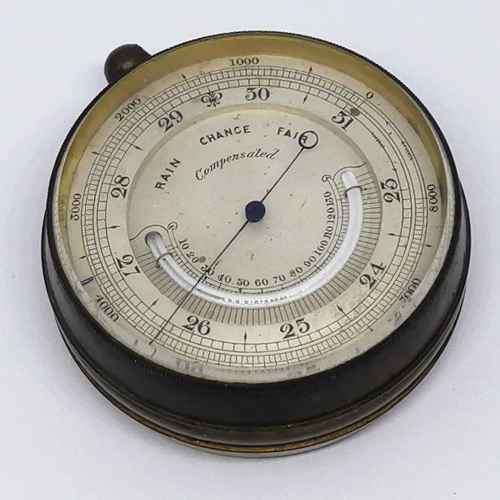 Antique Compenated pocket barometer and thermometer - missing top ring