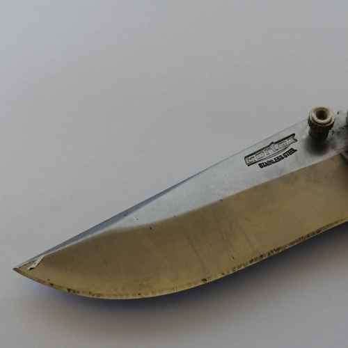 Gortex pocket knife with wood and stainless steel handle