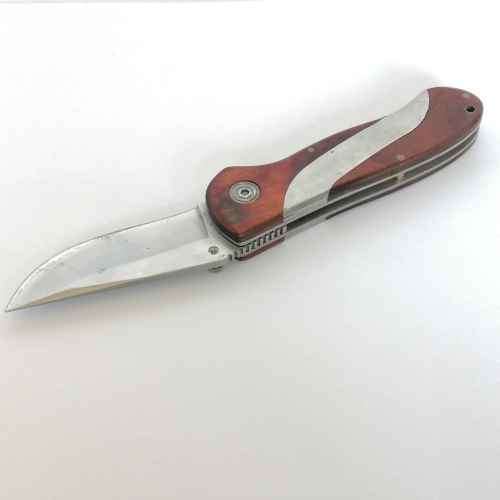 Gortex pocket knife with wood and stainless steel handle