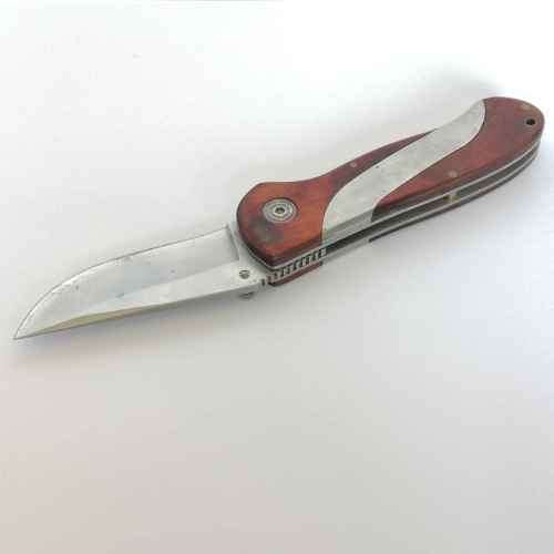 Gortex pocket knife with wood and stainless steel handle