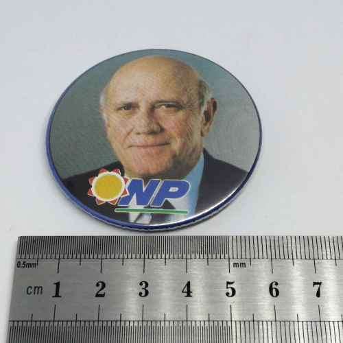 National Party FW de Klerk election campaign lapel badge