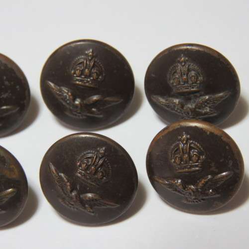South African Air force buttons smaller size - Lot of 6 Wartime blackened buttons