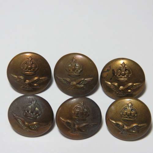 South African Air force buttons smaller size - Lot of 6 buttons Lion wks Ltd, Birmingham