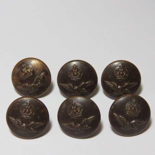 South African Air force buttons wartime blackened lot of 6 smaller buttons