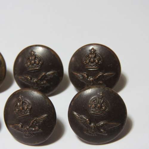 South African Air force buttons wartime blackened lot of 6 smaller buttons