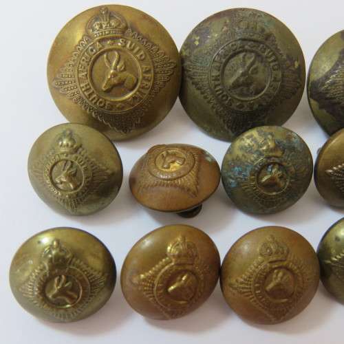 South African Permanent Force buttons - Post 1926 lot of 12 - 3 Large and 9 small