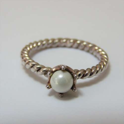 Sterling silver ring 925 with pearl - 3,5 g - Size 8/P/56