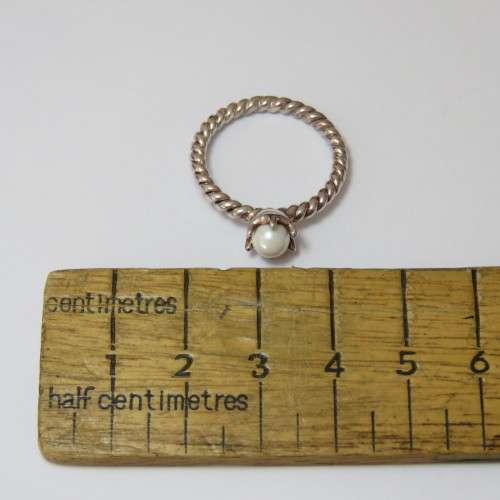 Sterling silver ring 925 with pearl - 3,5 g - Size 8/P/56