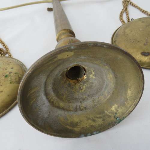 Vintage brass balancing scale - Height 41 cm