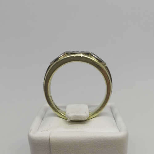 14kt Gold ring with marquise diamond - color F - weighs 5.8grams - size L 1/2