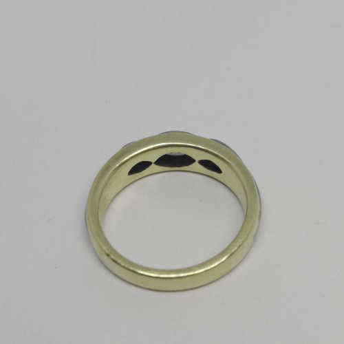 14kt Gold ring with marquise diamond - color F - weighs 5.8grams - size L 1/2