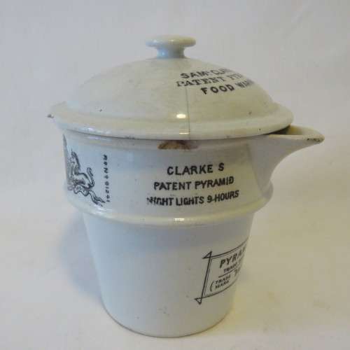 Sam Clarke's pyramid food farmer with lid - Late 1800's
