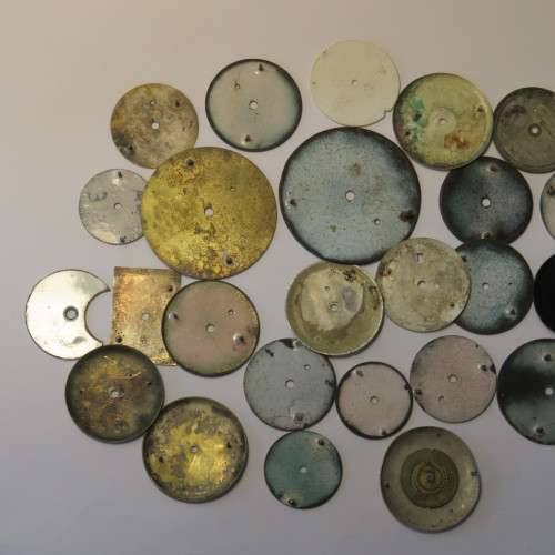 Lot of 25 mixed watch face plates - Some enameled