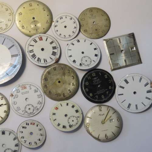Lot of 25 mixed watch face plates - Some enameled