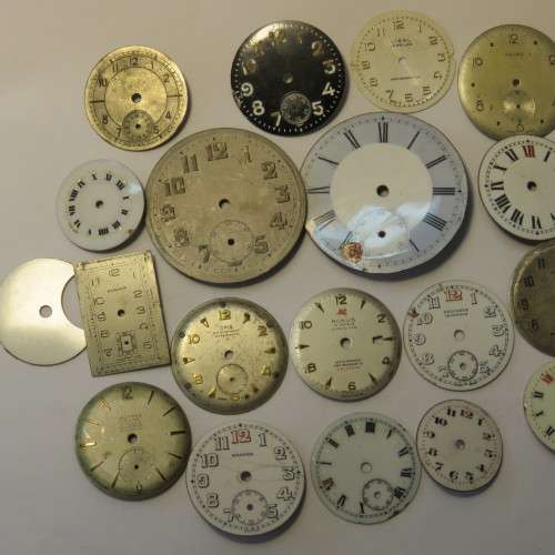 Lot of 25 mixed watch face plates - Some enameled