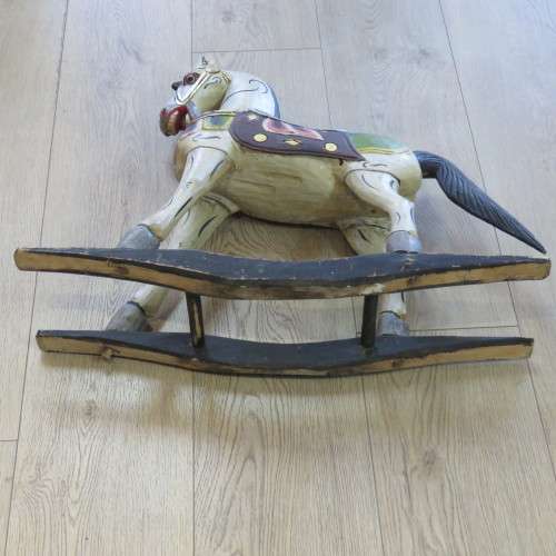 Vintage Rocking horse - Damage to ear - Base length 72 cm -  Horse 63 cm High