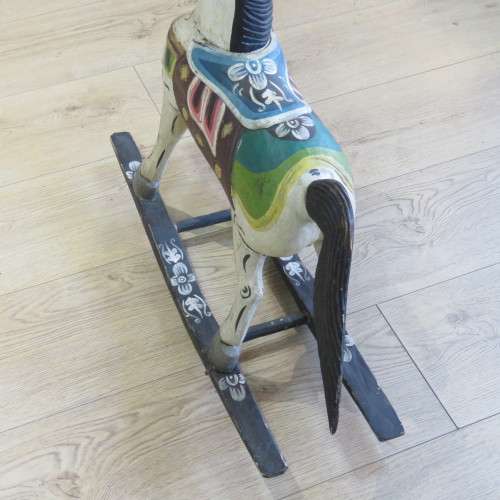 Vintage Rocking horse - Damage to ear - Base length 72 cm -  Horse 63 cm High