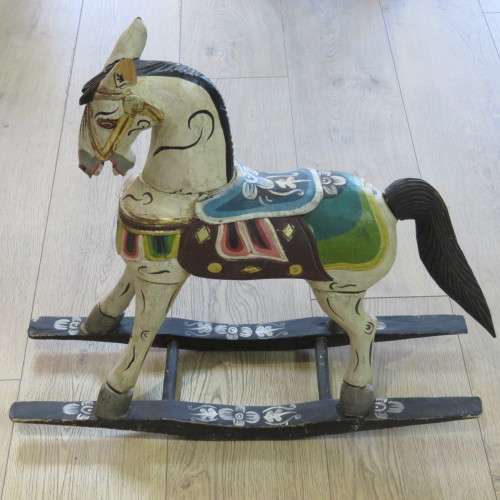 Vintage Rocking horse - Damage to ear - Base length 72 cm -  Horse 63 cm High