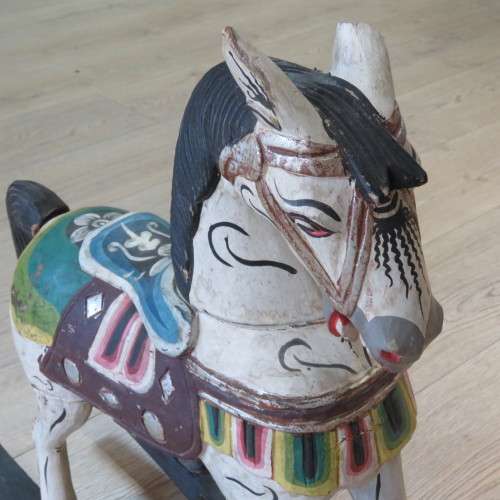 Vintage Rocking horse - Damage to ear - Base length 72 cm -  Horse 63 cm High