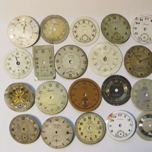 Lot of 22 ladies vintage watch faces - Well used