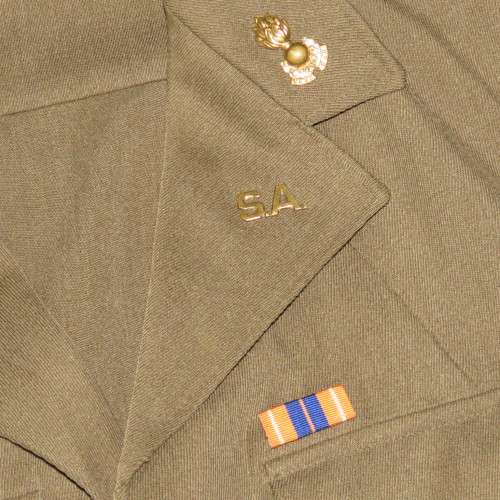 SADF Sergeant bunny jacket - Total back length 59 cm - Armpit to armpit 55 cm - Armpit to cuff 46 cm