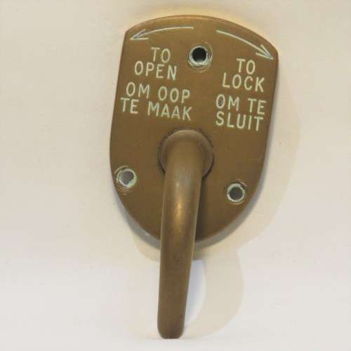 Vintage brass door lock handle