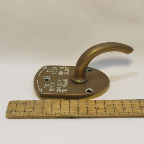 Vintage brass door lock handle